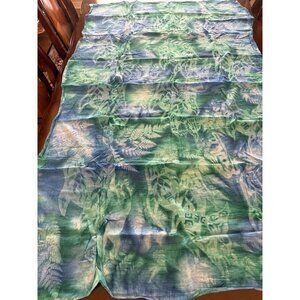 Hand-Dyed Green &Blue Botanical Patterned Scarf/Shawl/Sarong Lightweight Fabric
